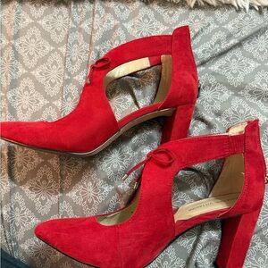 Adrienne Vittadini Red Suede Heels